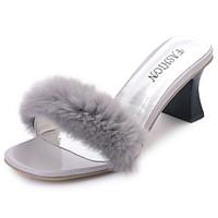Women\'s Sandals Summer Comfort PU Outdoor Low Heel Gray Black White
