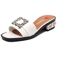 Women\'s Sandals Summer Comfort PU Outdoor Flat Heel Black White