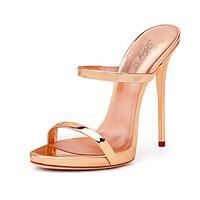 womens sandals with heel 2017 rose gold shiny patent high heel shoes s ...