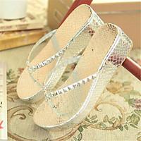 Women\'s Sandals Summer Slingback PU Casual Wedge Heel