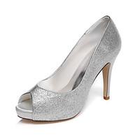 Women\'s Wedding Shoes Peep Toe / Platform Sandals Wedding / Party Evening / Dress Silver / Champagne