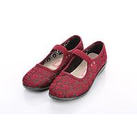 womens flats ballerina embroidered shoes fabric spring fall office car ...