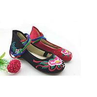 womens flats ballerina embroidered shoes fabric spring fall office car ...