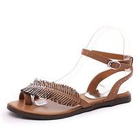 womens sandals summer fall slingback cowhide office career party eveni ...