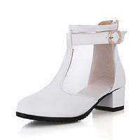 Women\'s Boots Summer Fall Club Shoes Tulle PU Office Career Dress Casual Chunky Heel Block Heel Buckle