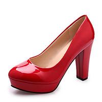 Women\'s Sandals Summer Comfort PU Outdoor Walking Chunky Heel Red Beige Black White