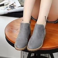 womens boots comfort pu spring casual brown gray black flat