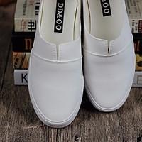 womens flats comfort pu canvas spring casual white flat