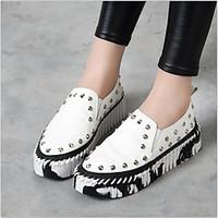 womens flats creepers cowhide casual flat heel