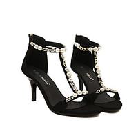 womens heels summer club shoes pigskin party evening rhinestone black