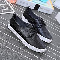 womens flats spring comfort pu canvas casual black white