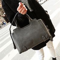 Women Shoulder Bag PU All Seasons Outdoor Black Gray