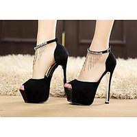 womens heels spring comfort pu casual screen color black white