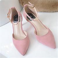 womens heels spring comfort pu casual stiletto heel blushing pink gray ...