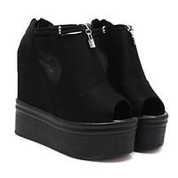 womens heels creepers synthetic casual black