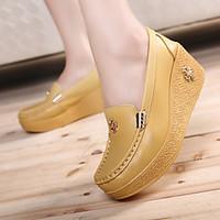 womens loafers slip ons spring fall creepers cowhide casual creepers b ...