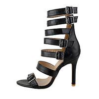 Women\'s Sandals Spring Summer Fall Club Shoes Gladiator Leatherette Wedding Party Evening Dress Stiletto Heel Buckle Zipper