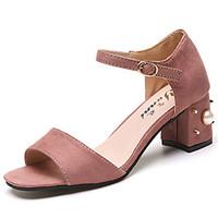 womens sandals summer comfort pu outdoor block heel rivet walking