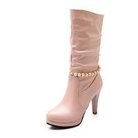 womens shoes chunky heel fashion boots round toe boots dress casual bl ...