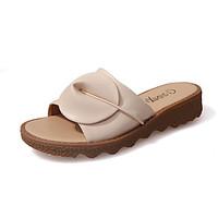 Women\'s Sandals Comfort PU Summer Outdoor Comfort Flat Heel White Black Beige Flat