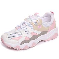 Women\'s Athletic Shoes Comfort PU Summer Outdoor Comfort Flat Heel Black Blushing Pink Flat