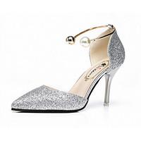 womens sandals summer comfort pu outdoor walking stiletto heel silver  ...