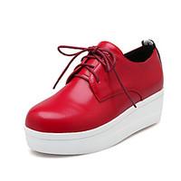 womens sneakers spring comfort microfibre casual flat heel lace up red ...