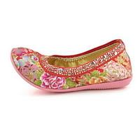 Women\'s Loafers Slip-Ons Comfort Fabric Spring Summer Casual Comfort Flat Heel Ruby Beige Flat