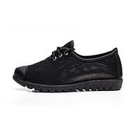 Women\'s Sneakers Comfort Fabric Spring Summer Casual Comfort Flat Heel Ruby Black Flat