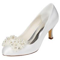 Women\'s Wedding Shoes Spring Fall Club Shoes Stretch Satin Wedding Party Evening Stiletto Heel Crystal Pearl