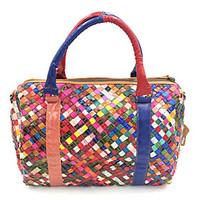 Women Shoulder Bag PU All Seasons Casual Outdoor Shopper Ruffles Zipper Rainbow