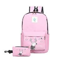 Women Backpack Canvas All Seasons Sports Outdoor Shopping Bucket Ruffles Zipper Black Blushing Pink Gray Navy Blue Azure