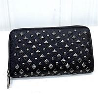 Women PU Professioanl Use Wallet Gray / Black