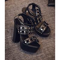 womens heels t strap synthetic casual black