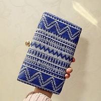 Women Evening Bag PU All Seasons Event/Party Casual Party Evening Club Baguette Magnetic Violet Blue