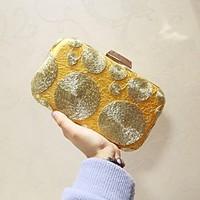 Women Evening Bag Silk All Seasons Event/Party Party Evening Club Baguette Magnetic Gold
