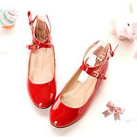 Women\'s Spring Summer Fall Synthetic Outdoor Office Career Casual Party Evening Flat Heel Lace-up Pink Black White Red Pink