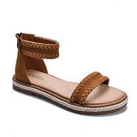 womens sandals summer slingback pu casual brown gray black