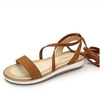 womens sandals summer slingback pu casual green brown