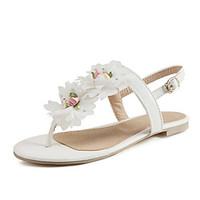 Women\'s Sandals Spring Summer Comfort Novelty Customized Materials Leatherette Office Career Dress Casual Flat Heel Flower