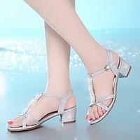 womens sandals spring comfort pu casual silver gold