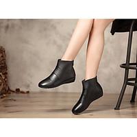 womens boots spring comfort pu leather casual blushing pink black whit ...