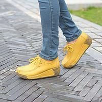 Women\'s Boots Winter Mary Jane PU Casual Wedge Heel Feather