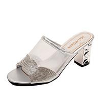 Women\'s Sandals Summer Slingback PU Casual Silver Black