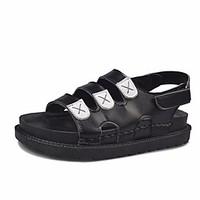 womens sandals spring comfort pu casual champagne black white