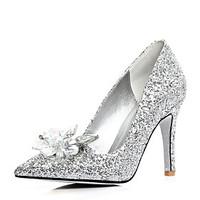 Women\'s Heels Spring Customized Materials Wedding Dress Party Evening Stiletto Heel Sequin Sparkling Glitter Silver