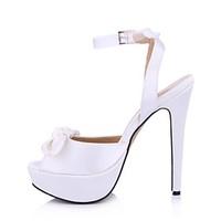 Women\'s Sandals Summer Comfort Silk Wedding Party Evening Dress Stiletto Heel Black White