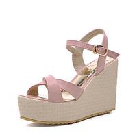 Women\'s Shoes Wedge Heel Wedges/Open Toe Sandals Office Career/Dress Pink/Purple/White