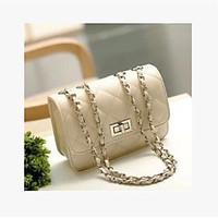 women pu outdoor shoulder bag ruby black white