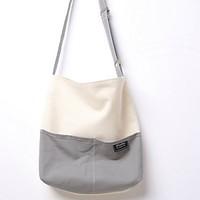 Women Shoulder Bag Canvas All Seasons Casual Shopper Zipper Light Grey Coffee
